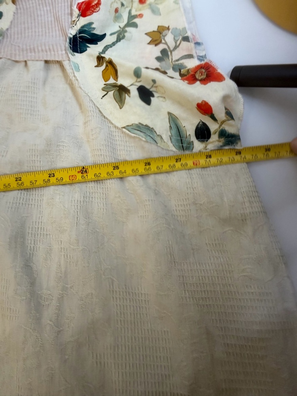 POL Beige Textured Ribbed Short Sleeve Ruffle Hem Relaxed Oversized Top Size S - Picture 13 of 14